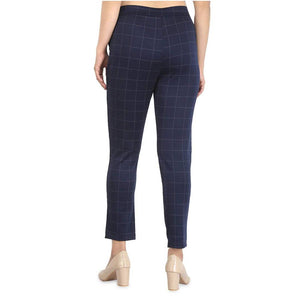 Women's Navy Blue Cotton Blend Jeggings