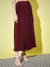 Load image into Gallery viewer, Elegant Red Crepe Solid Skirts For Women