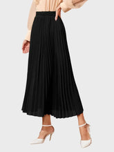 Load image into Gallery viewer, Elegant Black Crepe Solid Skirts For Women