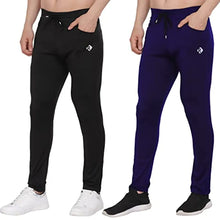 Load image into Gallery viewer, RIKSAW Track Pants for Mens/Joggers for Mens/Mens Lower Lycra Blend with 2 Side Pockets for Gym,Exercise, Morning Walk,Sports L6 Black and Navy (Size XXL) (Pack of 2 Piece Only)