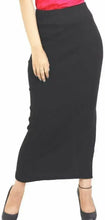 Load image into Gallery viewer, Stylish Black Lycra Solid Pencil Skirt For Women