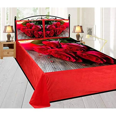 SAI ARPAN Rose Petals Bedsheet Design 300TC Bedsheet for Double Bed with 2 Pillow Covers 95 x 105 inches