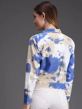 Load image into Gallery viewer, Darzi Women&#39;s Cotton Blend Tie Dye Cropped Jacket