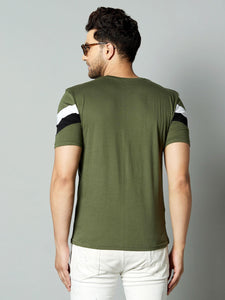 Gespo Cotton Blend Stripes Half Sleeves T-Shirt