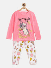 Load image into Gallery viewer, Kids Colorful Cotton Blend Printed Night Suit For Girls
