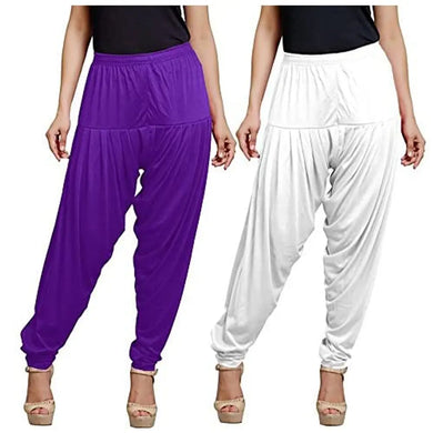 Eazy Trendz Womens Solid Viscose Lycra Patiala Pack of 2