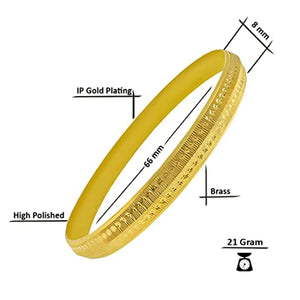 Saizen Gold Plated Brass Punjabi Sikh Kada Bangles Kada for Men