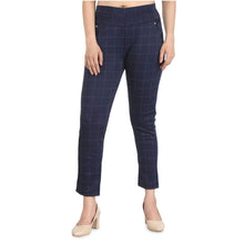 Load image into Gallery viewer, Women&#39;s Navy Blue Cotton Blend Jeggings