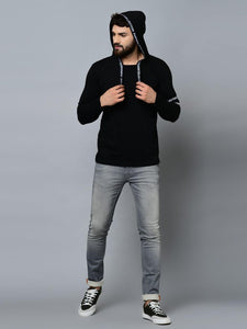 Cotton Blend Solid Full Sleeves Hoodie T-Shirt