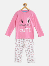 Load image into Gallery viewer, Kids Colorful Cotton Blend Printed Night Suit For Girls