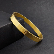 Load image into Gallery viewer, High Polished Stainless Steel Designer Gold Plated Kada for Unisex