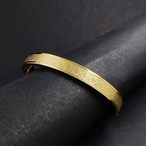 High Polished Stainless Steel Designer Gold Plated Kada for Unisex