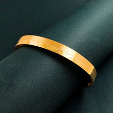 Load image into Gallery viewer, High Polished Stainless Steel Designer Gold Plated Kada for Unisex