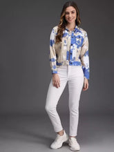 Load image into Gallery viewer, Darzi Women&#39;s Cotton Blend Tie Dye Cropped Jacket