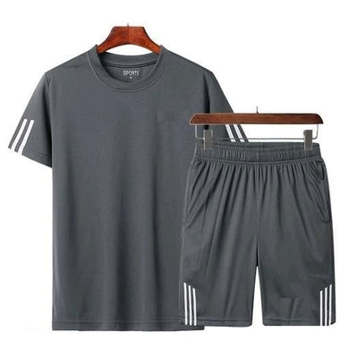 Micro Spandex Solid Active T-Shirt with Shorts