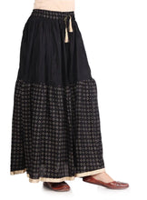 Load image into Gallery viewer, Elegant Black Rayon Printed Flared Skirts For Women