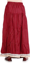 Load image into Gallery viewer, Elegant Maroon Rayon Printed Flared Skirts For Women