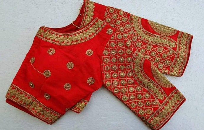 Women's Beautiful Phantom Silk  Embroidery With Handwork Blouse