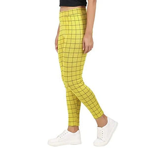 Naughty Little? Womens Checkered Pattern Ankle Length Tights Multicolour Combo (Pack of 5) Free Size (best Fit to the Hip Size 28 inch to 34 inch)