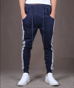 Navy Blue  Polyester Blend Joggers