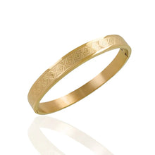 Load image into Gallery viewer, High Polished Stainless Steel Designer Gold Plated Kada for Unisex