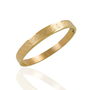 High Polished Stainless Steel Designer Gold Plated Kada for Unisex