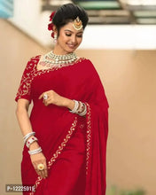 Load image into Gallery viewer, Mulberry Silk Coding Sequence Work Saree with Blouse Piece