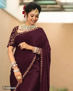 Mulberry Silk Coding Sequence Work Saree with Blouse Piece