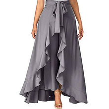 Load image into Gallery viewer, Women&#39;s Ruffle Solid Grey  Palazzos