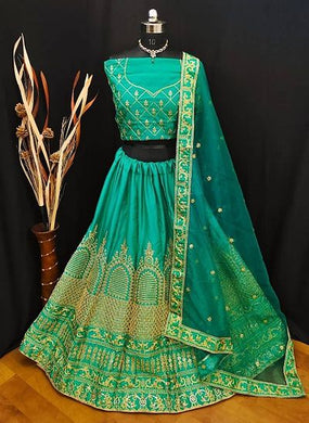 Silk Satin Embroidered Lehenga Choli