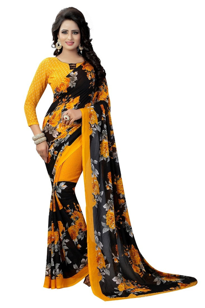 Georgette sarees with blouse - SVB Ventures 