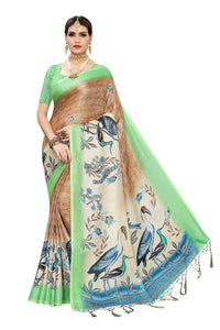 Sona new jute sarees with tassel with blouse - SVB Ventures 