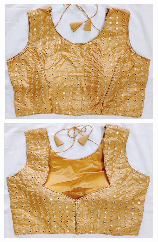 Tapta Silk Blouse with Thread, Zari, sequence and mirror work