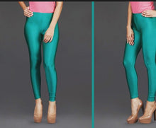 Load image into Gallery viewer, Women&#39;s Shinner lycra Leggings in Green and Leaf Green,  COD is not available for this item