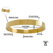 Load image into Gallery viewer, High Polished Stainless Steel Designer Gold Plated Kada for Unisex