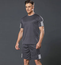 Load image into Gallery viewer, Men&#39;s Sports T Shirt  Shorts Set - Grey