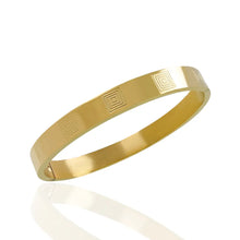 Load image into Gallery viewer, High Polished Stainless Steel Designer Gold Plated Kada for Unisex