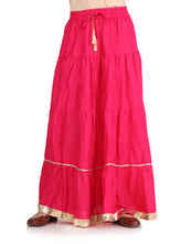 Load image into Gallery viewer, Elegant Pink Rayon Solid Flared Skirts For Women