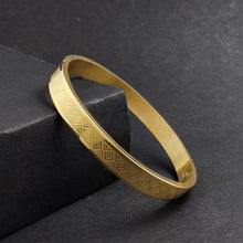 Load image into Gallery viewer, High Polished Stainless Steel Designer Gold Plated Kada for Unisex