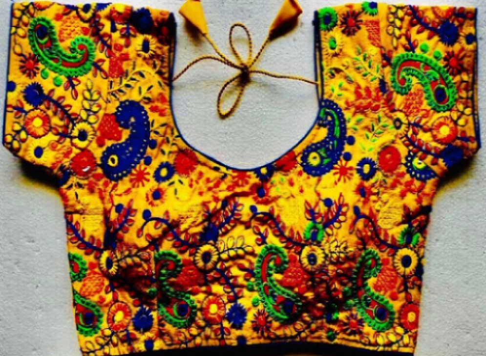 Heavy  Benglory Cotton Blouse with Kachhi embroidery work-No COD for this item - SVB Ventures 