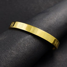 Load image into Gallery viewer, High Polished Stainless Steel Designer Gold Plated Kada for Unisex