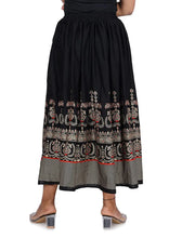 Load image into Gallery viewer, Elegant Black Rayon Printed Flared Skirts For Women