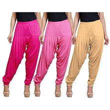 Load image into Gallery viewer, Eazy Trendz Women&#39;s Viscose Lycra Solid Patiala Pack of 3-RPINK_Skin_MPINK