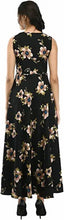Load image into Gallery viewer, Stylish American Crepe Black Floral Printed Round Neck Sleeveless Gown For Women