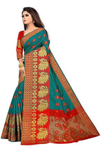 Load image into Gallery viewer, Women&#39;s Cotton Silk Jacquard Saree With Blouse