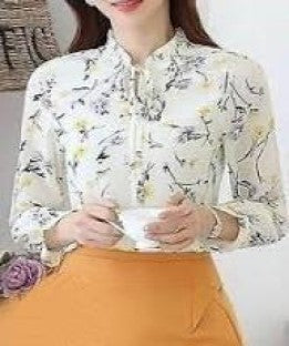 Stunning White Floral Printed Blouse Top